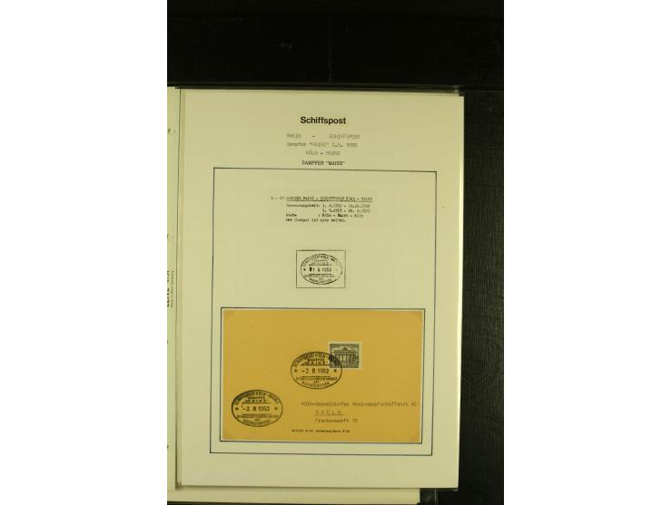 1900/1953, kleine Sammlung "Schiffspost auf dem Rhein" mit Schwerpunkt bei der Post nach 1945, dabei Bedarfspost vom Dampfer 