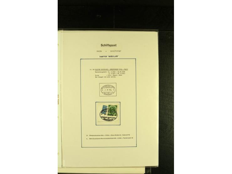 1900/1953, kleine Sammlung "Schiffspost auf dem Rhein" mit Schwerpunkt bei der Post nach 1945, dabei Bedarfspost vom Dampfer 