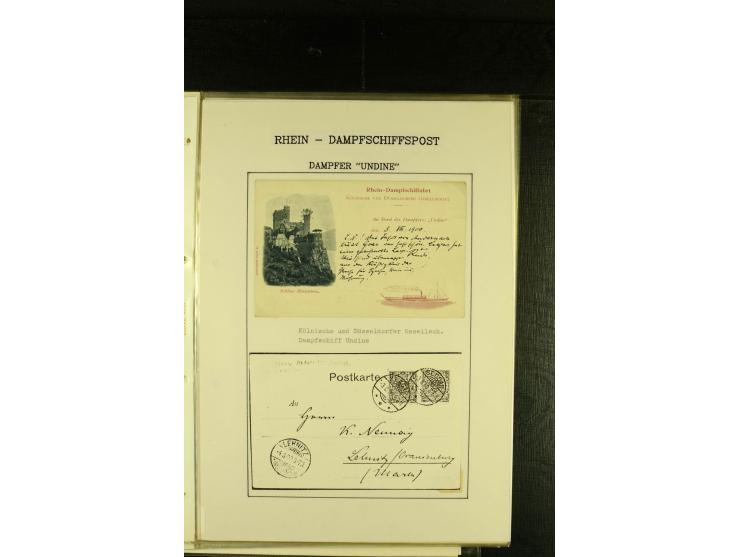 1900/1953, kleine Sammlung "Schiffspost auf dem Rhein" mit Schwerpunkt bei der Post nach 1945, dabei Bedarfspost vom Dampfer 