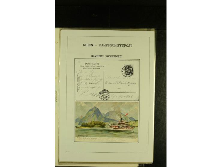 1900/1953, kleine Sammlung "Schiffspost auf dem Rhein" mit Schwerpunkt bei der Post nach 1945, dabei Bedarfspost vom Dampfer 
