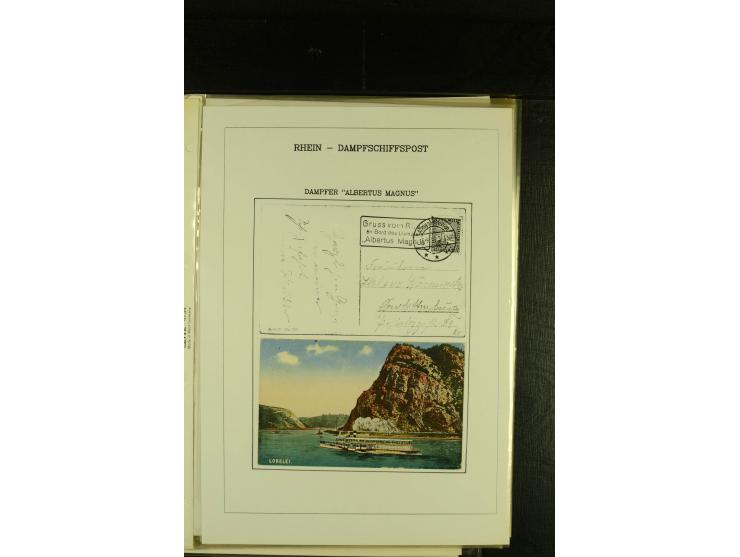 1900/1953, kleine Sammlung "Schiffspost auf dem Rhein" mit Schwerpunkt bei der Post nach 1945, dabei Bedarfspost vom Dampfer 