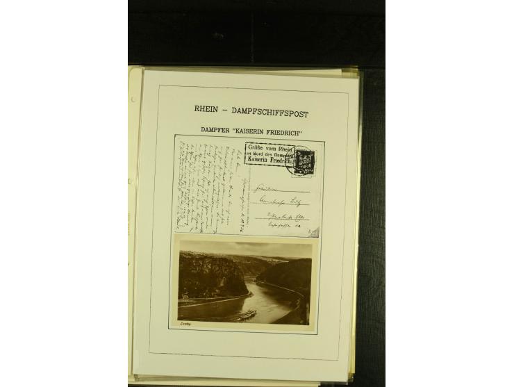 1900/1953, kleine Sammlung "Schiffspost auf dem Rhein" mit Schwerpunkt bei der Post nach 1945, dabei Bedarfspost vom Dampfer 