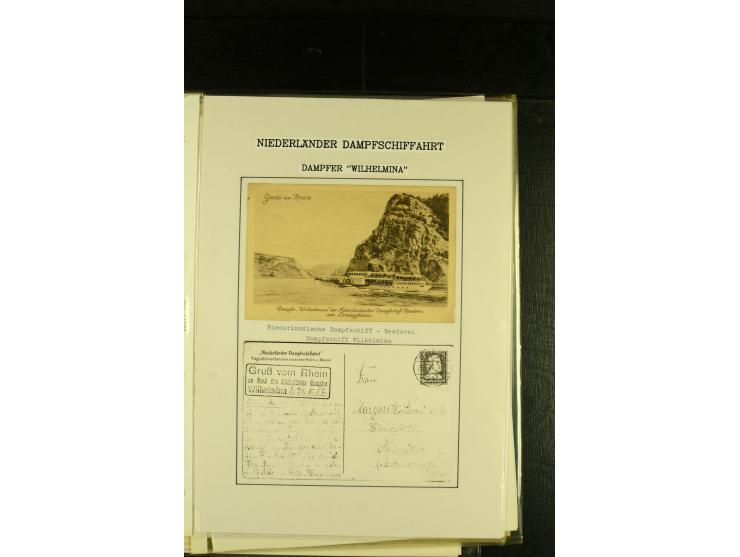 1900/1953, kleine Sammlung "Schiffspost auf dem Rhein" mit Schwerpunkt bei der Post nach 1945, dabei Bedarfspost vom Dampfer 