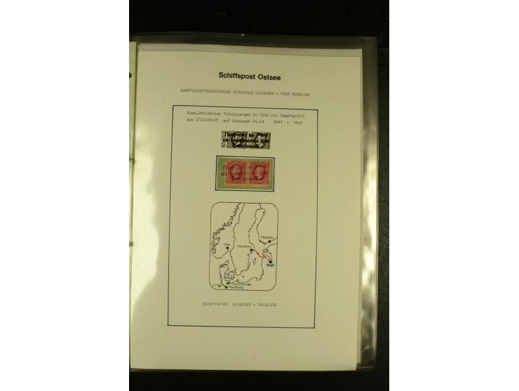 1841/1950, kleine Sammluing "Schwedische Schiffspost" mit über 60 Briefen und Karten, einigen Briefstücken und wenigen losen 