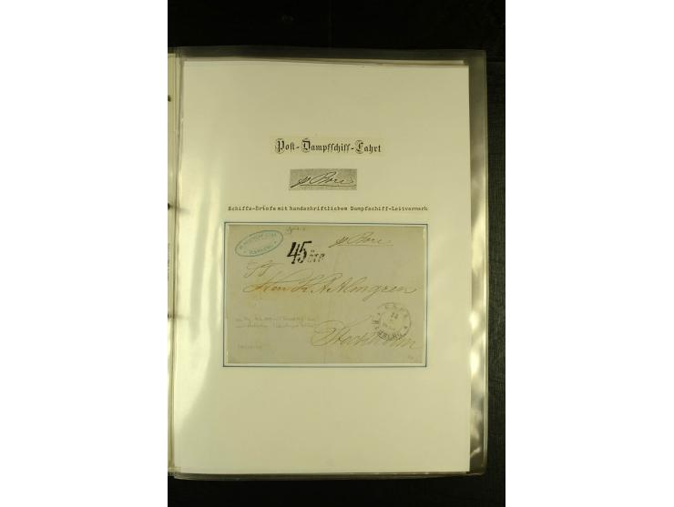 1841/1950, kleine Sammluing "Schwedische Schiffspost" mit über 60 Briefen und Karten, einigen Briefstücken und wenigen losen 