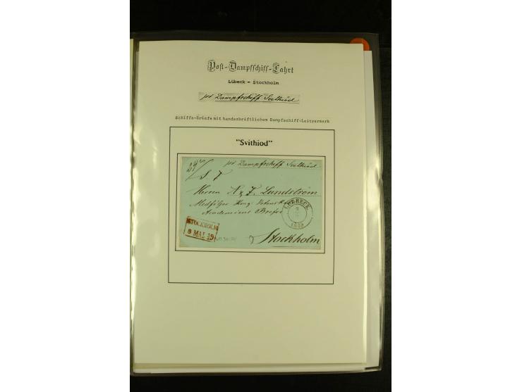 1841/1950, kleine Sammluing "Schwedische Schiffspost" mit über 60 Briefen und Karten, einigen Briefstücken und wenigen losen 