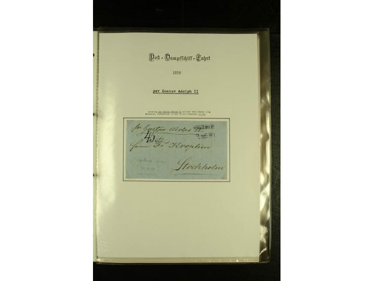 1841/1950, kleine Sammluing "Schwedische Schiffspost" mit über 60 Briefen und Karten, einigen Briefstücken und wenigen losen 