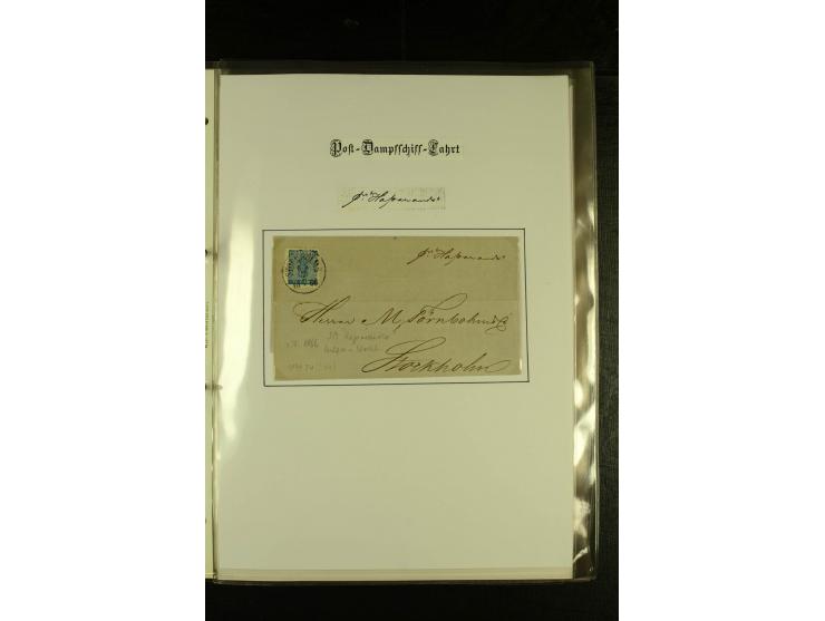 1841/1950, kleine Sammluing "Schwedische Schiffspost" mit über 60 Briefen und Karten, einigen Briefstücken und wenigen losen 