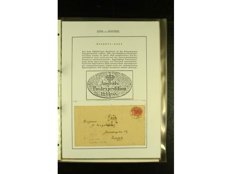 1841/1950, kleine Sammluing "Schwedische Schiffspost" mit über 60 Briefen und Karten, einigen Briefstücken und wenigen losen 