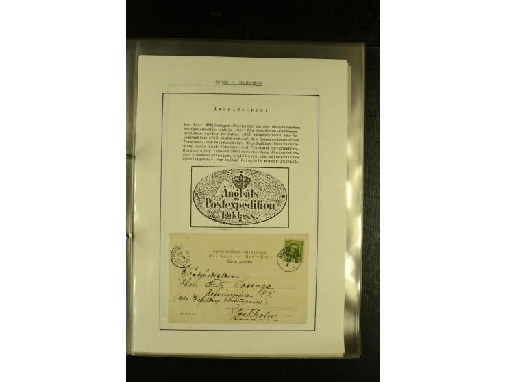 1841/1950, kleine Sammluing "Schwedische Schiffspost" mit über 60 Briefen und Karten, einigen Briefstücken und wenigen losen 