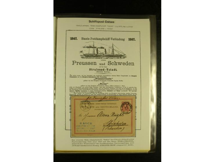 1841/1950, kleine Sammluing "Schwedische Schiffspost" mit über 60 Briefen und Karten, einigen Briefstücken und wenigen losen 