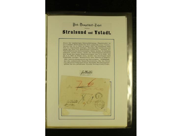 1841/1950, kleine Sammluing "Schwedische Schiffspost" mit über 60 Briefen und Karten, einigen Briefstücken und wenigen losen 