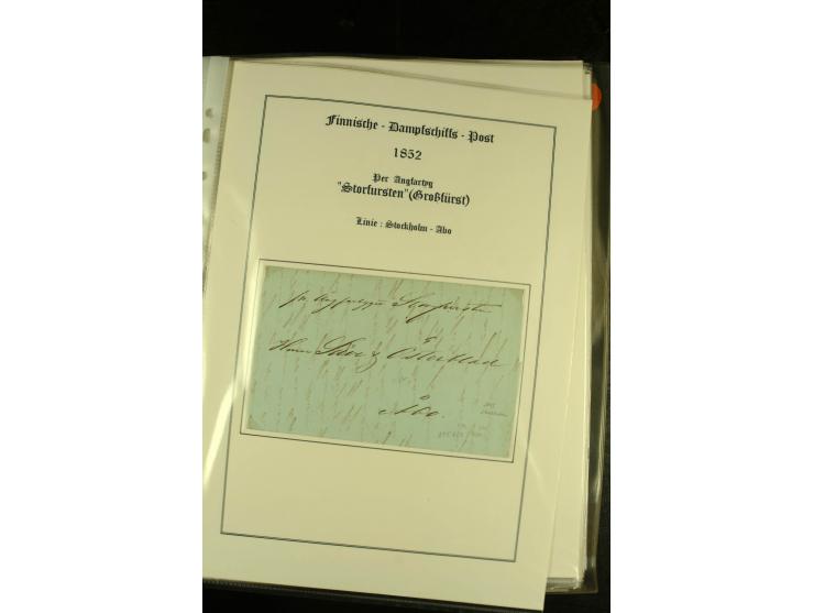 1844/1950 (ca.), Sammlung "Finnische Schiffspost" mit ca. 100 Briefen und Karten, dabei frühe Dampferschiffs-Post mit verschi