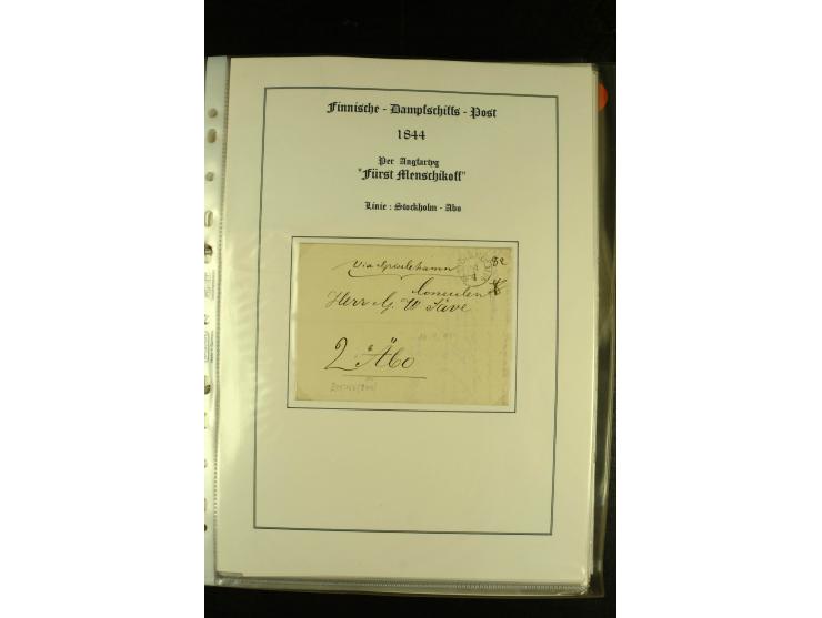 1844/1950 (ca.), Sammlung "Finnische Schiffspost" mit ca. 100 Briefen und Karten, dabei frühe Dampferschiffs-Post mit verschi