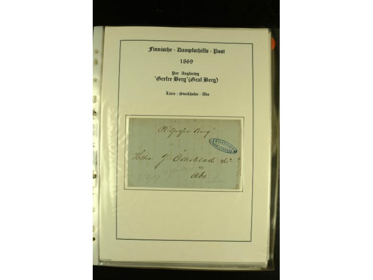 1844/1950 (ca.), Sammlung "Finnische Schiffspost" mit ca. 100 Briefen und Karten, dabei frühe Dampferschiffs-Post mit verschi
