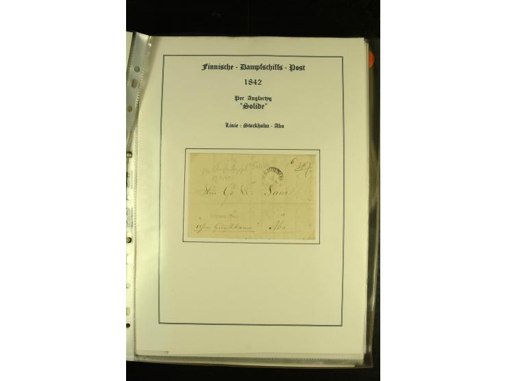 1844/1950 (ca.), Sammlung "Finnische Schiffspost" mit ca. 100 Briefen und Karten, dabei frühe Dampferschiffs-Post mit verschi