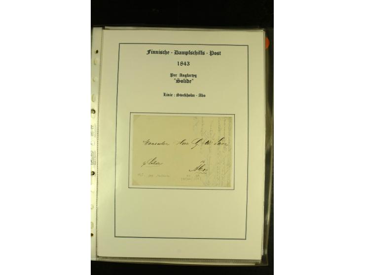 1844/1950 (ca.), Sammlung "Finnische Schiffspost" mit ca. 100 Briefen und Karten, dabei frühe Dampferschiffs-Post mit verschi