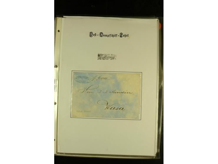 1844/1950 (ca.), Sammlung "Finnische Schiffspost" mit ca. 100 Briefen und Karten, dabei frühe Dampferschiffs-Post mit verschi