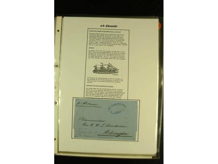 1844/1950 (ca.), Sammlung "Finnische Schiffspost" mit ca. 100 Briefen und Karten, dabei frühe Dampferschiffs-Post mit verschi