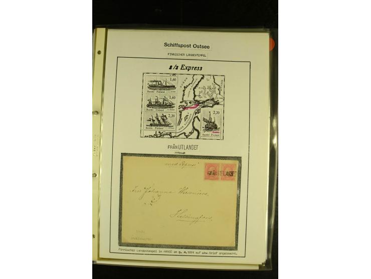 1844/1950 (ca.), Sammlung "Finnische Schiffspost" mit ca. 100 Briefen und Karten, dabei frühe Dampferschiffs-Post mit verschi