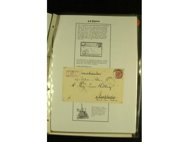 1844/1950 (ca.), Sammlung "Finnische Schiffspost" mit ca. 100 Briefen und Karten, dabei frühe Dampferschiffs-Post mit verschi