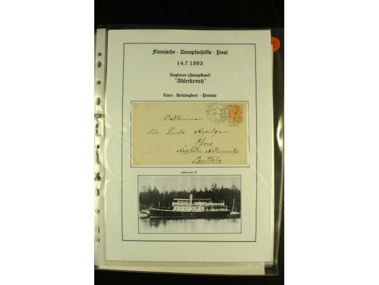 1844/1950 (ca.), Sammlung "Finnische Schiffspost" mit ca. 100 Briefen und Karten, dabei frühe Dampferschiffs-Post mit verschi