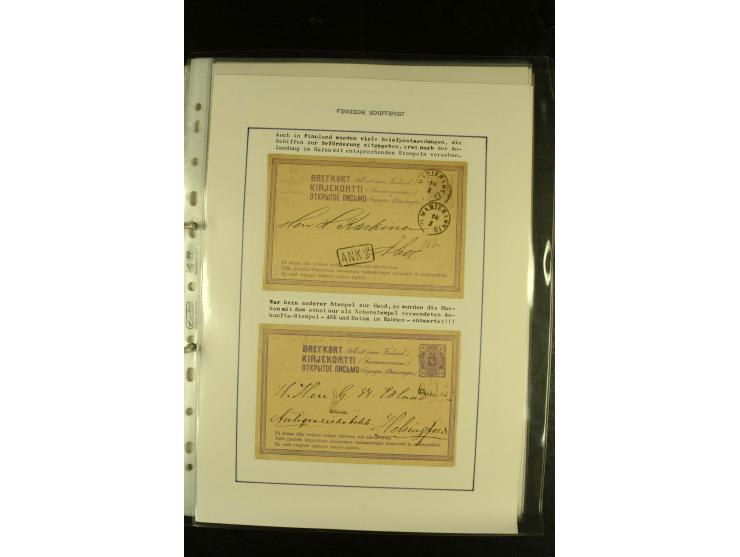 1844/1950 (ca.), Sammlung "Finnische Schiffspost" mit ca. 100 Briefen und Karten, dabei frühe Dampferschiffs-Post mit verschi