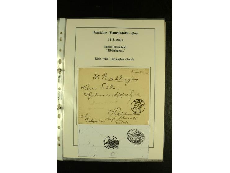 1844/1950 (ca.), Sammlung "Finnische Schiffspost" mit ca. 100 Briefen und Karten, dabei frühe Dampferschiffs-Post mit verschi
