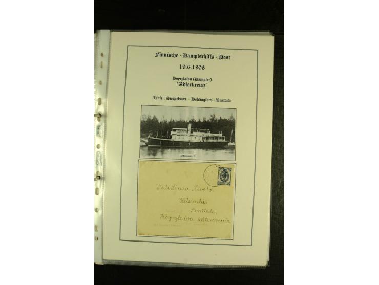 1844/1950 (ca.), Sammlung "Finnische Schiffspost" mit ca. 100 Briefen und Karten, dabei frühe Dampferschiffs-Post mit verschi