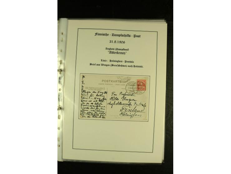 1844/1950 (ca.), Sammlung "Finnische Schiffspost" mit ca. 100 Briefen und Karten, dabei frühe Dampferschiffs-Post mit verschi