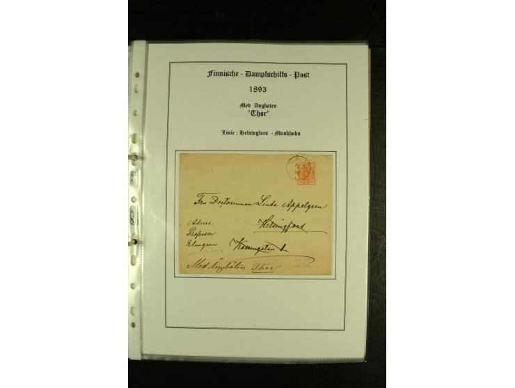 1844/1950 (ca.), Sammlung "Finnische Schiffspost" mit ca. 100 Briefen und Karten, dabei frühe Dampferschiffs-Post mit verschi