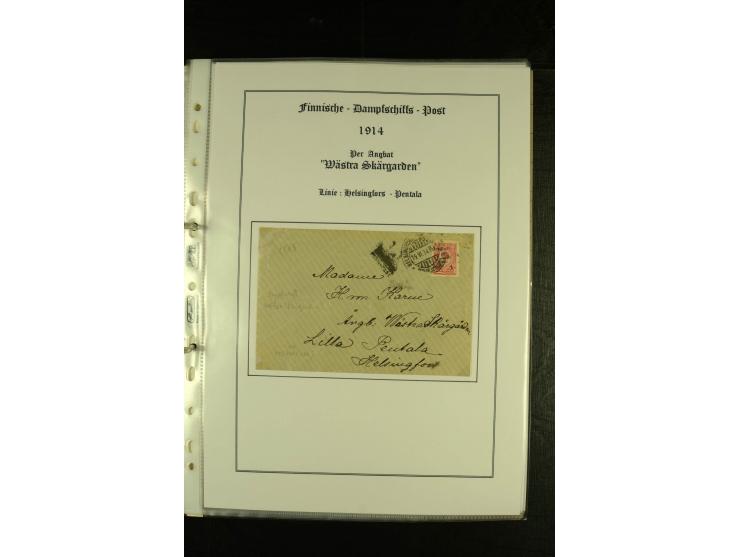 1844/1950 (ca.), Sammlung "Finnische Schiffspost" mit ca. 100 Briefen und Karten, dabei frühe Dampferschiffs-Post mit verschi