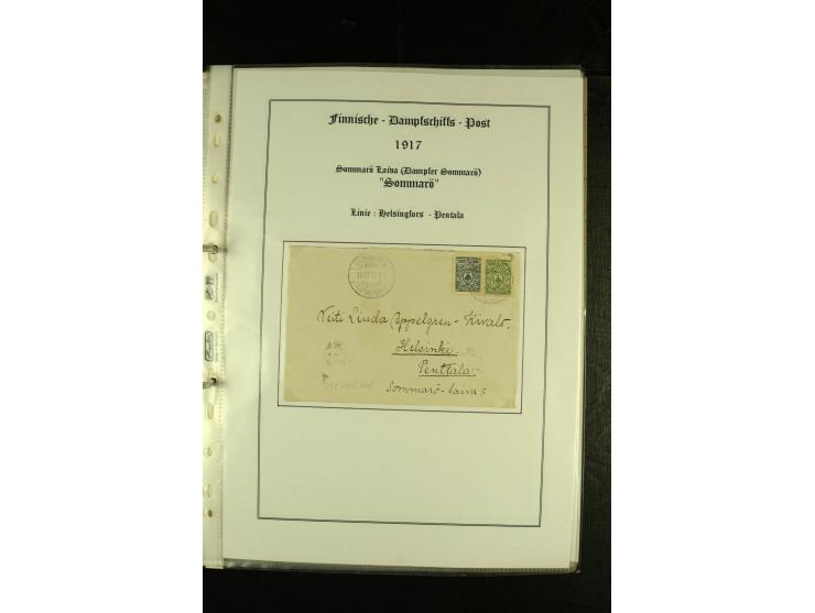 1844/1950 (ca.), Sammlung "Finnische Schiffspost" mit ca. 100 Briefen und Karten, dabei frühe Dampferschiffs-Post mit verschi