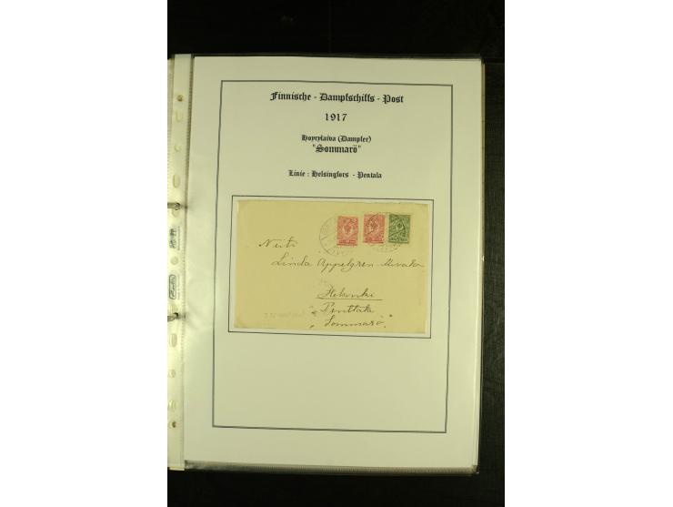 1844/1950 (ca.), Sammlung "Finnische Schiffspost" mit ca. 100 Briefen und Karten, dabei frühe Dampferschiffs-Post mit verschi