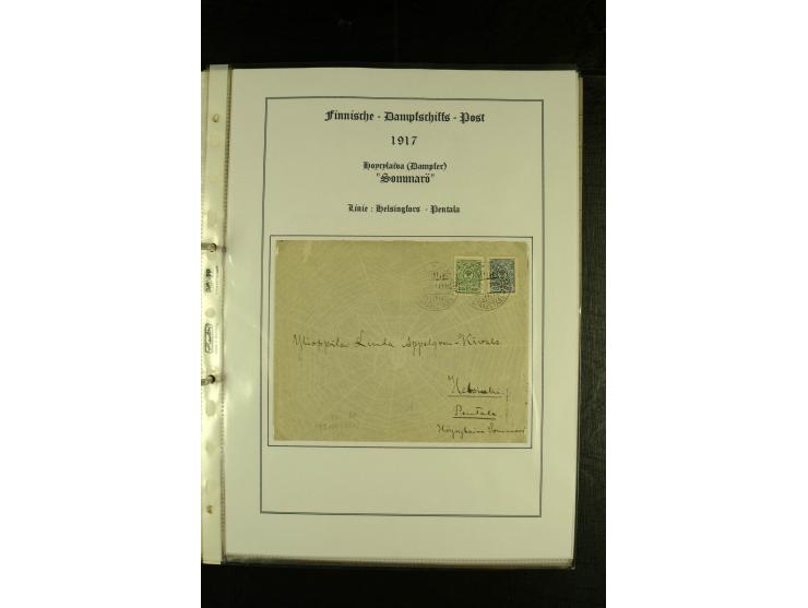 1844/1950 (ca.), Sammlung "Finnische Schiffspost" mit ca. 100 Briefen und Karten, dabei frühe Dampferschiffs-Post mit verschi