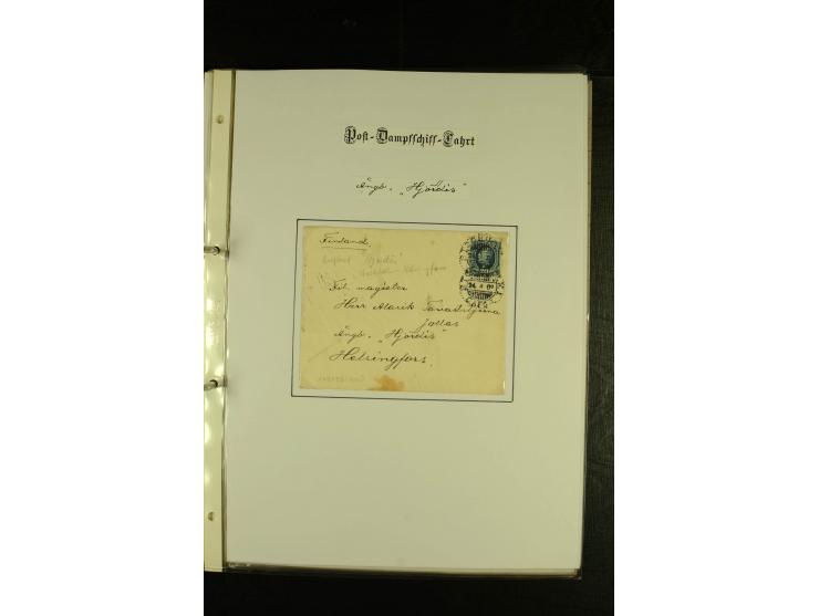 1844/1950 (ca.), Sammlung "Finnische Schiffspost" mit ca. 100 Briefen und Karten, dabei frühe Dampferschiffs-Post mit verschi