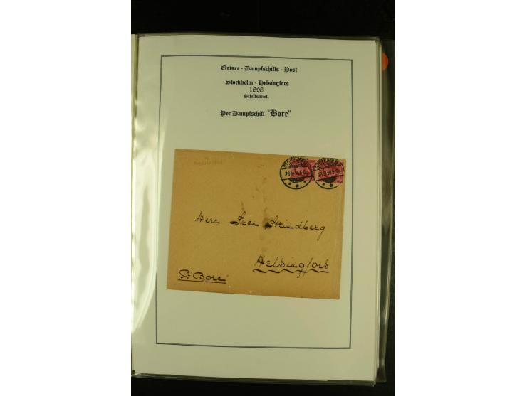 1844/1950 (ca.), Sammlung "Finnische Schiffspost" mit ca. 100 Briefen und Karten, dabei frühe Dampferschiffs-Post mit verschi