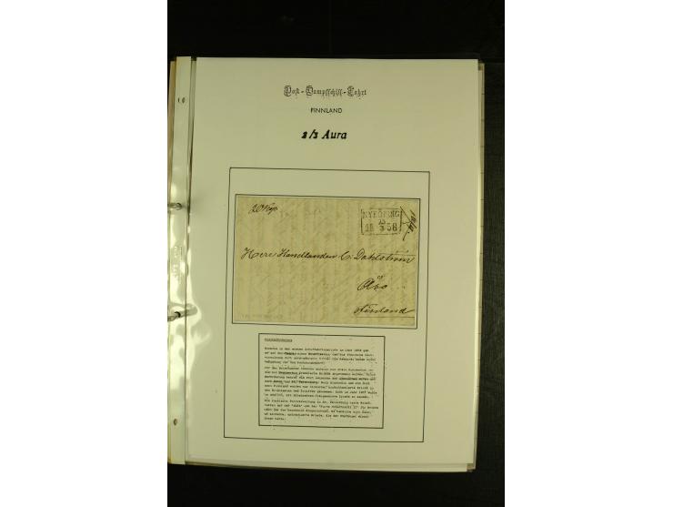 1844/1950 (ca.), Sammlung "Finnische Schiffspost" mit ca. 100 Briefen und Karten, dabei frühe Dampferschiffs-Post mit verschi