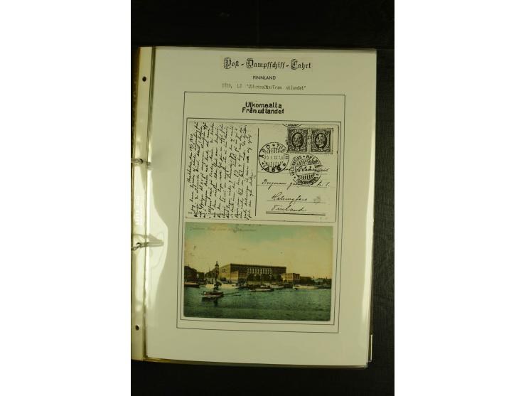 1844/1950 (ca.), Sammlung "Finnische Schiffspost" mit ca. 100 Briefen und Karten, dabei frühe Dampferschiffs-Post mit verschi