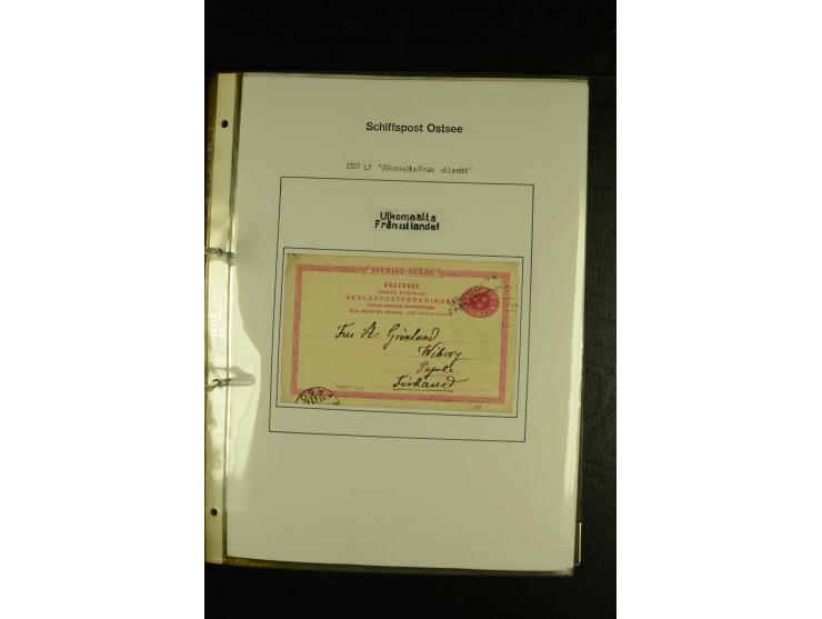 1844/1950 (ca.), Sammlung "Finnische Schiffspost" mit ca. 100 Briefen und Karten, dabei frühe Dampferschiffs-Post mit verschi