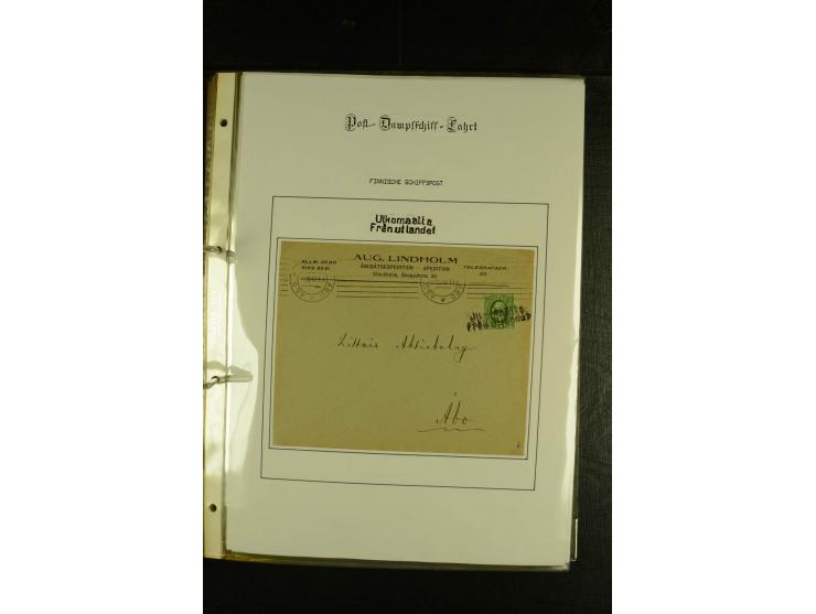 1844/1950 (ca.), Sammlung "Finnische Schiffspost" mit ca. 100 Briefen und Karten, dabei frühe Dampferschiffs-Post mit verschi