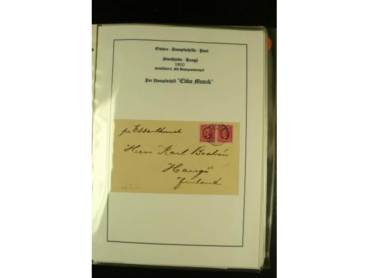 1844/1950 (ca.), Sammlung "Finnische Schiffspost" mit ca. 100 Briefen und Karten, dabei frühe Dampferschiffs-Post mit verschi