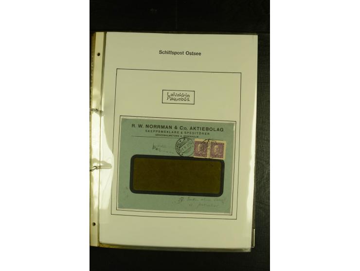 1844/1950 (ca.), Sammlung "Finnische Schiffspost" mit ca. 100 Briefen und Karten, dabei frühe Dampferschiffs-Post mit verschi