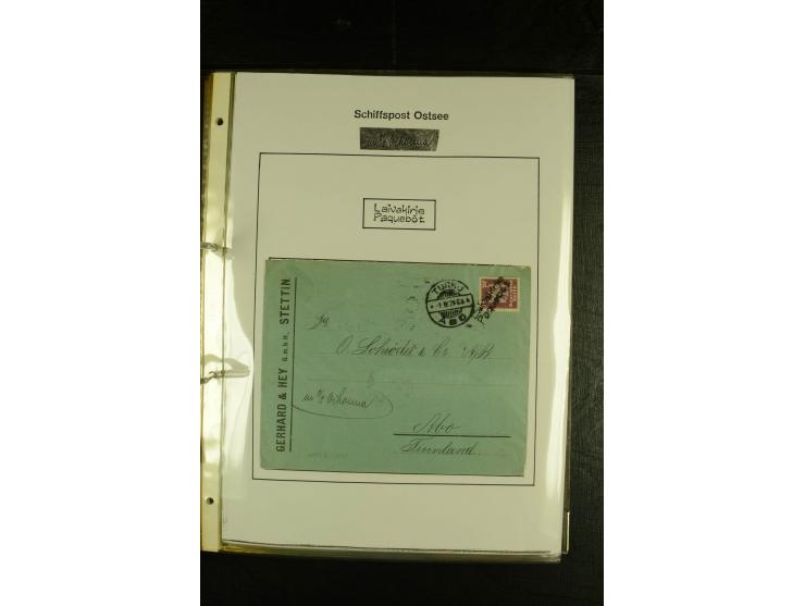 1844/1950 (ca.), Sammlung "Finnische Schiffspost" mit ca. 100 Briefen und Karten, dabei frühe Dampferschiffs-Post mit verschi