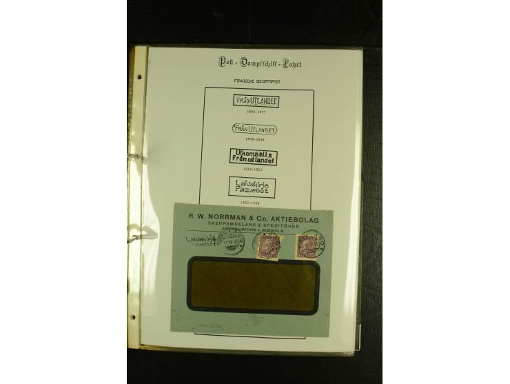 1844/1950 (ca.), Sammlung "Finnische Schiffspost" mit ca. 100 Briefen und Karten, dabei frühe Dampferschiffs-Post mit verschi