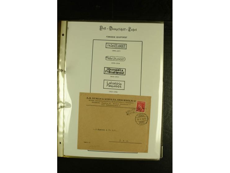 1844/1950 (ca.), Sammlung "Finnische Schiffspost" mit ca. 100 Briefen und Karten, dabei frühe Dampferschiffs-Post mit verschi