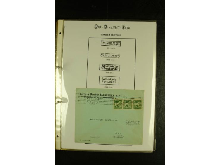 1844/1950 (ca.), Sammlung "Finnische Schiffspost" mit ca. 100 Briefen und Karten, dabei frühe Dampferschiffs-Post mit verschi