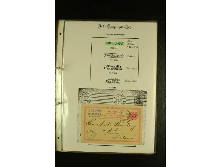 1844/1950 (ca.), Sammlung "Finnische Schiffspost" mit ca. 100 Briefen und Karten, dabei frühe Dampferschiffs-Post mit verschi