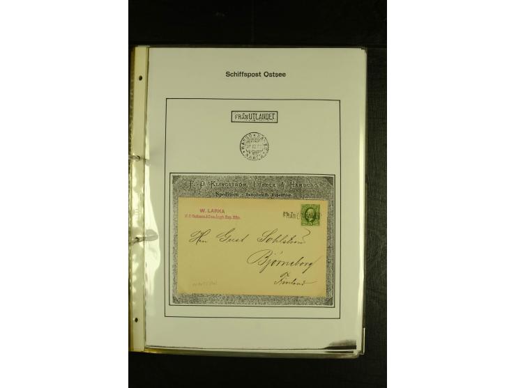 1844/1950 (ca.), Sammlung "Finnische Schiffspost" mit ca. 100 Briefen und Karten, dabei frühe Dampferschiffs-Post mit verschi