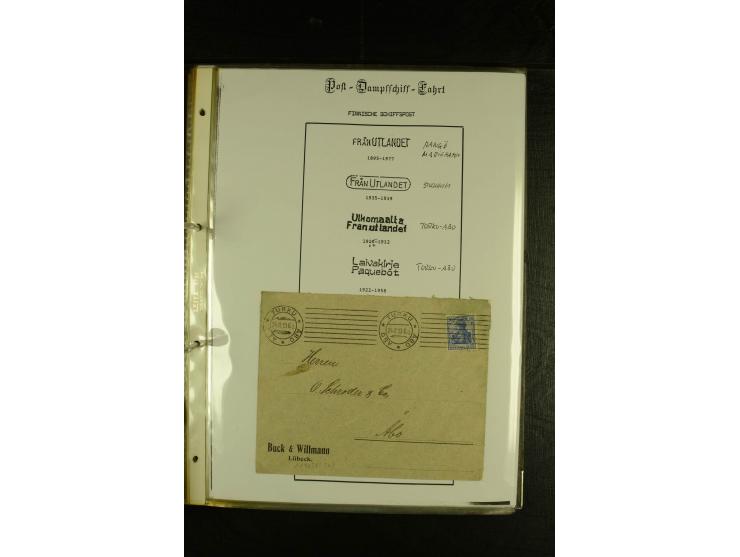 1844/1950 (ca.), Sammlung "Finnische Schiffspost" mit ca. 100 Briefen und Karten, dabei frühe Dampferschiffs-Post mit verschi